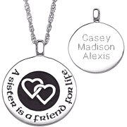 Personalized Planet Sister "Friend" Sterling Silver Pendant