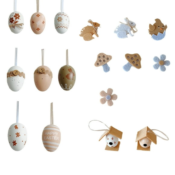 Large Easter Bunny Decor & Easter Decoration Resurrection Pendant, Home Garden Photography Props for Tabletop Display