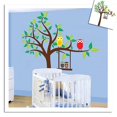 thumbnail image 4 of Calcomanía adhesiva de pared LIUXGMXG de Búhos lindos en árbol verde grande, 4 of 5