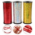 thumbnail image 3 of CIMAXIC 3 Rolls Shiny Balloon Ribbon Curling Ribbon Roll Metallic String Craft Ribbon for Wrapping Gift - 100 Yard Per Roll (Golden+Silver+Red),3543.3"X0.2"X0.04", 3 of 5