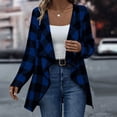thumbnail image 5 of Mutghys Jacket for Women Plaid Long Sleeve Cardigans Home Daily Warm Comfy Fall Winter Trendy Outerwear S-2XL, 5 of 8