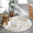 thumbnail image 4 of Spring Flowers Round Area&nbsp;Rug 3ft Abstract Modern White Floral Non-Slip&nbsp;Washable Circle Rugs Soft Felt Indoor Floor Mat for Bedroom Kitchen Living Room Bathroom, 4 of 9