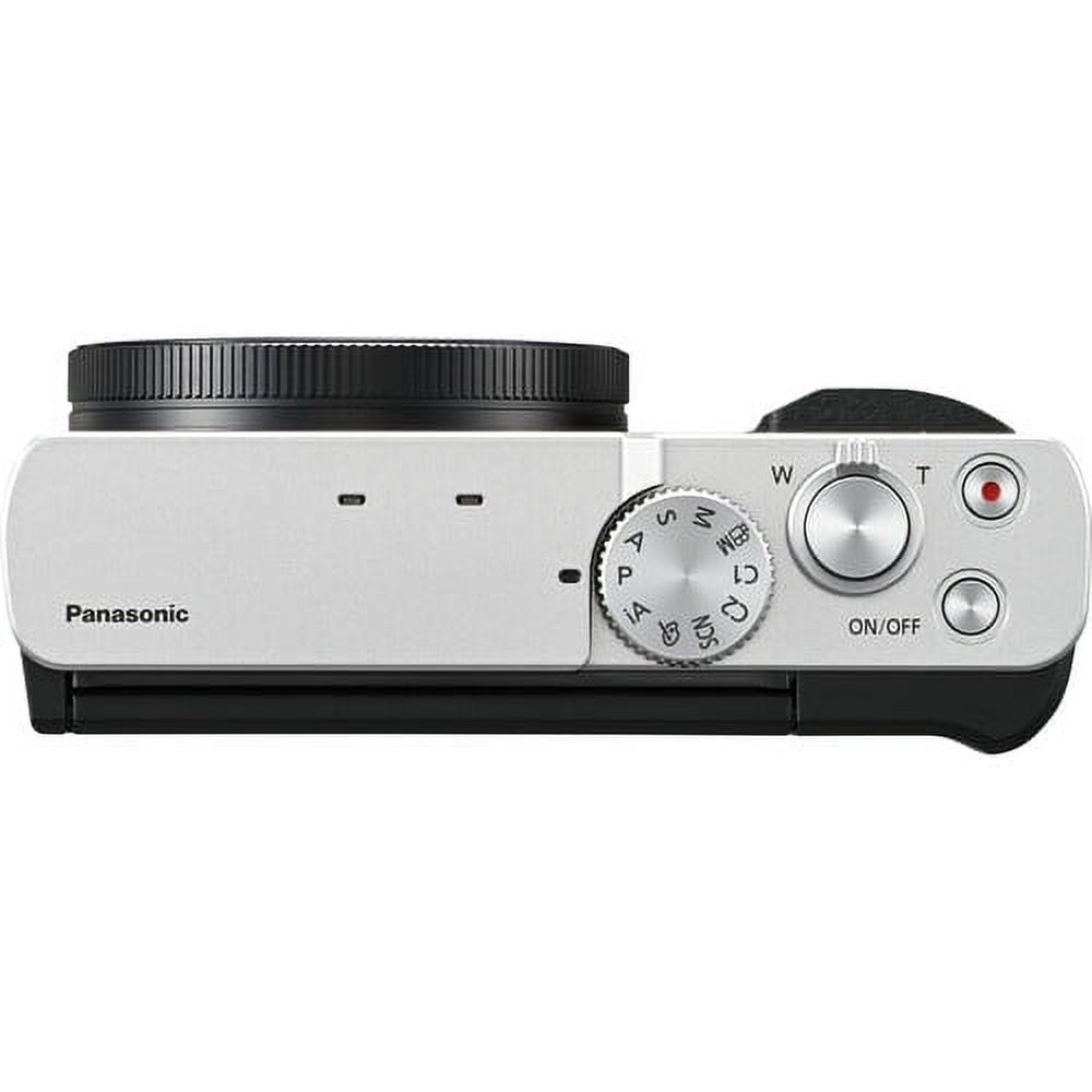 Panasonic TZ99 / ZS99 Point and Shoot Compact Travel Digital Camera (Silver) (DC-TZ99E-S) + 64GB Memory Card + DMW-BLG10 Battery + Camera Bag + Flexible Tripod + USB-C Cable + Cleaning Kit + More