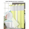 thumbnail image 4 of No Hook Cloth Fabric Shower Curtain with Snap in Liner, Yellow White Stripe Waterproof Shower Curtains Set with See Through Top Window, Modern Rustic Vertical Striped Bath Curtains Shower 36"x78", 4 of 6