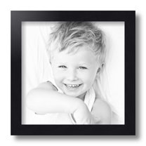 ArtToFrames 10x10 Inch Satin Black Picture Frame, This Black Wood Poster Frame is Great for Your Art or Photos, Comes with Regular Glass (4654)