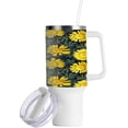 thumbnail image 2 of SKYSONIC 40oz Sunflower Leaf Tumbler With Lid And Straw Travel Coffee Mug Stainless Steel Insulated Thermal Tumblers Cup, 2 of 7