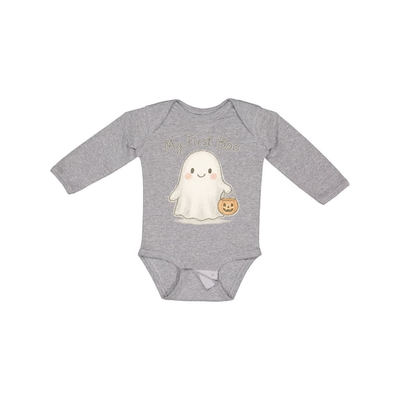 Inktastic My First Boo Cute Ghost Halloween Boys or Girls Long Sleeve Baby Bodysuit