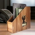 thumbnail image 2 of Office Desktop File Storage Box DIY Wooden Hollow Cats Office File Sorter Document Books Magazine Holder Sorter #10CM25CM24CM, 2 of 7