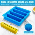 thumbnail image 2 of Silicone Butter Mold with Lid, Walfos Non-Stick Butter Tray Fits Standard Butter Stick Size, Large Cavity Butter Maker Holds 8 Tablespoons Butter, Ideal For Butter, Soap Bar, Brownie, Cake, 2 of 7