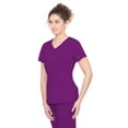 thumbnail image 5 of healing hands Scrubs for Women Mock Wrap Neck Top 2 Pocket Purple Label Women's Scrub Top 2172 Jordan Eggplant M, 5 of 6