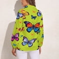 thumbnail image 2 of Enchanting Butterfly Blouse For Women Loose Blouses Long Sleeve Shirts Casual Clothing, 2 of 6