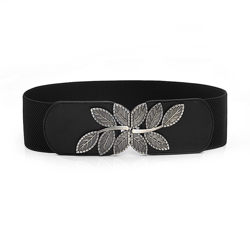 5233 Wide Elastic Waist Cinch Stretch Waistband Retro Clasp Buckle Belt Women main image 4