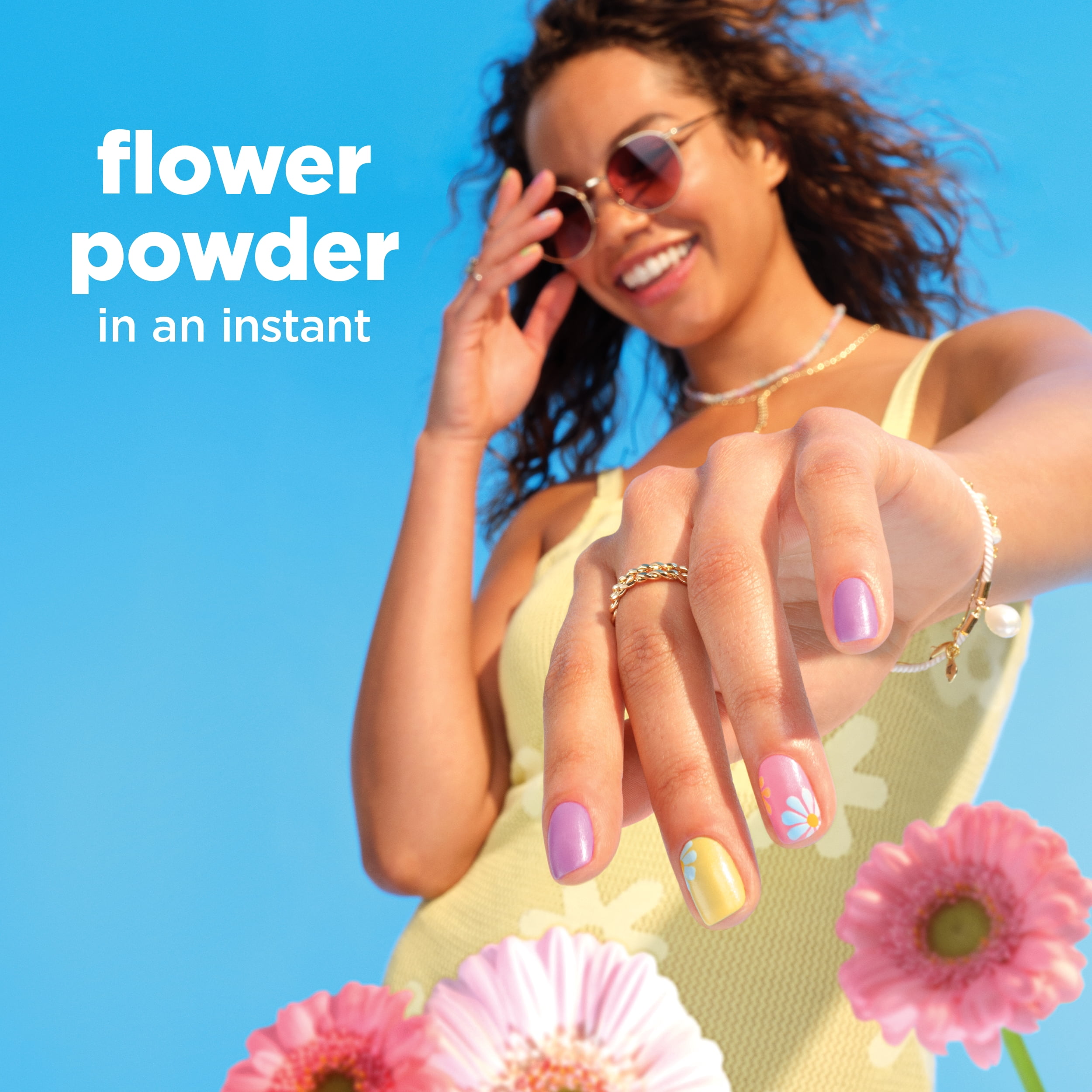 Sally Hansen Insta Dri Flower Powder Nail Polish, Quick-Drying, Long-Lasting Shine, Poppy Into Action​ 0.31 fl oz