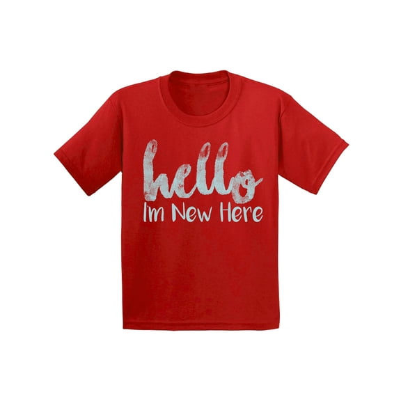 Awkward Styles Hello I am New Here Infant Shirt I am New Here T Shirt I'm New Girls Shirts Girls Romper Blue Outfit for Baby Kids Cute T-Shirts Lovely Baby Girl Shirts Kids Birthday Gifts Boys Outfit