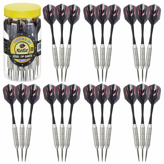 Fat Cat Darts in a Jar Steel Tip Darts, 21 Darts, 19 Grams