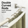 thumbnail image 3 of Double Curved Brushed Nickel Shower Curtain Rod Wall Mounted Adjustable 44 to 70 inches, 3 of 11