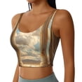thumbnail image 2 of Fotbe Golden Drapes Pillars Clouds Sujetador Deportivo Largo sin Aros para Mujer con Almohadillas y Soporte Medio, Transpirable y Absorbente, Camiseta Tipo Chaleco o Tank Top-X-Large, 2 of 8