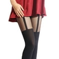 thumbnail image 2 of YSNOOWE 1Pack Thigh High Stockings Black Slip Prevention Good Elasticity Tube Shape, 2 of 8