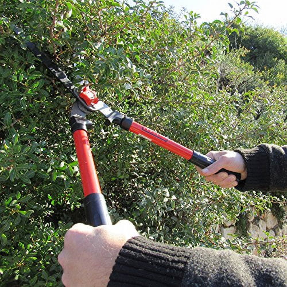 WETS B620A Hedge Shears with Wavy Blade for Trimming Borders, Boxwood, and Bushes, Manual Hedge Clippers with Comfort Grip Handles.