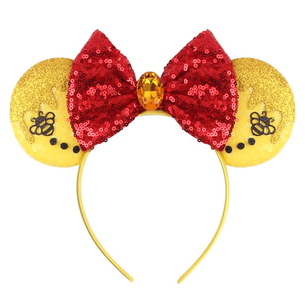 2023 Disney Castle Fireworks Mickey Ear Headband Lentejuelas Bow Girl Cosplay Hairband Adulto / Kid Party Gift Niños Accesorio para el cabello Gao Jinjia LED