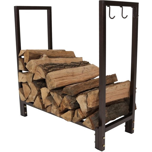 Sunnydaze 30" Bronze Finish Steel Firewood Log Holder