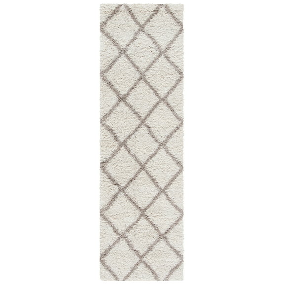 SAFAVIEH Florida Tamzen Abstract Shag Runner Rug, Cream, 2'3" x 19'
