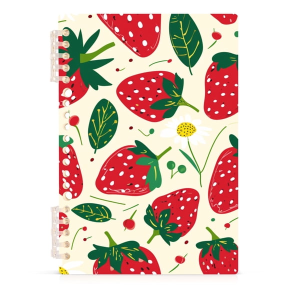 Strawberry Fruit Spiral Journal Notebook College Ruled Notebook 8.3" x 5.7" A5 Lined Thick Paper Page