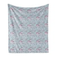 thumbnail image 1 of Nautical Soft Flannel Fleece Throw Blanket, Underwater Life Mermaid and Sea Animals Nursery, Cozy Plush for Indoor and Outdoor Use, 50" x 70", Pale Blue Grey Pink, by Ambesonne, 1 of 6
