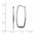 thumbnail image 4 of Real 14kt White Gold Polished 2.25mm Rectangle Hoop Earrings; for Adults and Teens; for Women and Men, 4 of 4