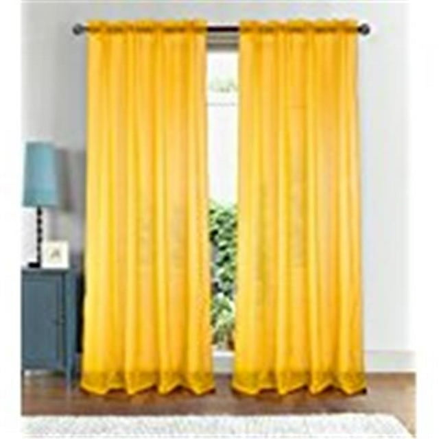 RT Designers Collection PNA08862 Panneau de Rideau Texturé Astro 54 x 90 Po. à Poche pour Tringle, Jaune Néon