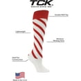 thumbnail image 2 of TCK Candy Stripe Knee High Softball Socks Soccer White/Scarlet/Scarlet Medium, 2 of 3