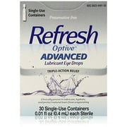 Refresh Optive Advance Visual Triple Action Optical Drops, Unisex, 30Ct