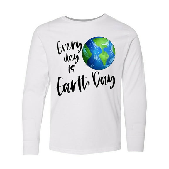 Inktastic Every Day is Earth Day Long Sleeve Youth T-Shirt