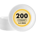thumbnail image 1 of PENGXIANG Disposable Paper Plates 8.5 Inch [200 Count]  White Uncoated Plates for Party  8.5" Paper Plate Bulk, 1 of 9