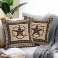 thumbnail image 2 of Texas Star Brown Throw Pillow Covers 26x26 Inch Set of 2, Country Star Rustic Vintage Wooden Waterproof Outdoor Pillow Covers, Decorative Cushion Pillowcases for Couch, Sofa, Bed, Garden, Patio, 2 of 9