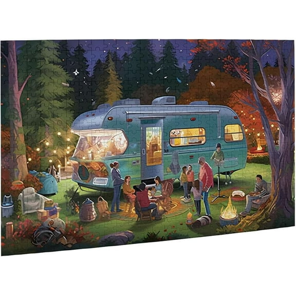 Jigsaw Puzzles 500 Pieces for Adults Fall Campers Vermont Christmas Party Formation Wooden to Explore and Enjoy Personalized Gifts Family Decoration 20.4 x 14.9 in
