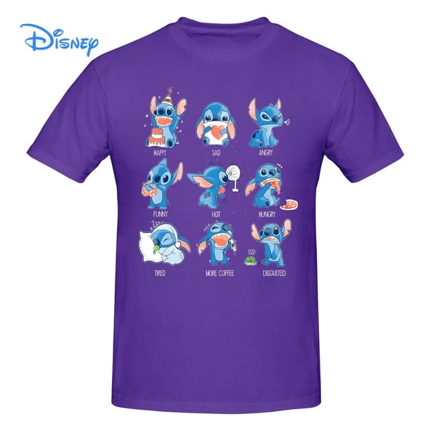 Disney Stitch Emoticon T shirt Harajuku Short Sleeve T-shirt 100% Cotton Graphics Tshirt Brands Tee Top6XL Gao Jinjia LED
