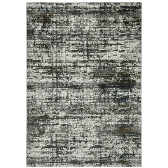 Oriental Weavers Gemini Area Rug - 4151U - 5'3" x 7'6" - in Charcoal/ Gray - Modern Style, Stain Resistant, Family and Pet Friendly , Bedroom, Office Rug