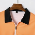 thumbnail image 4 of Isvgxsz 2024 New Mens Dress Shirts Leisure Men's Striped Zip-Up Short-Sleeved Top Sports Top Shirt Breathable Turndown Orange Top Summer Father Day Gift, 4 of 9