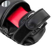 UFC Long Curved Focus Mitts - Black/Red - Lightweight, Ergonomic Punch Mitts for Boxing, MMA, Kickboxing Coaching