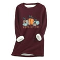 thumbnail image 2 of Babysbule Tops for Women Women Thick Fleece Sweatshirt Long Sleeve Print Velvet Warm Round Neck Underwear Tops, 2 of 3