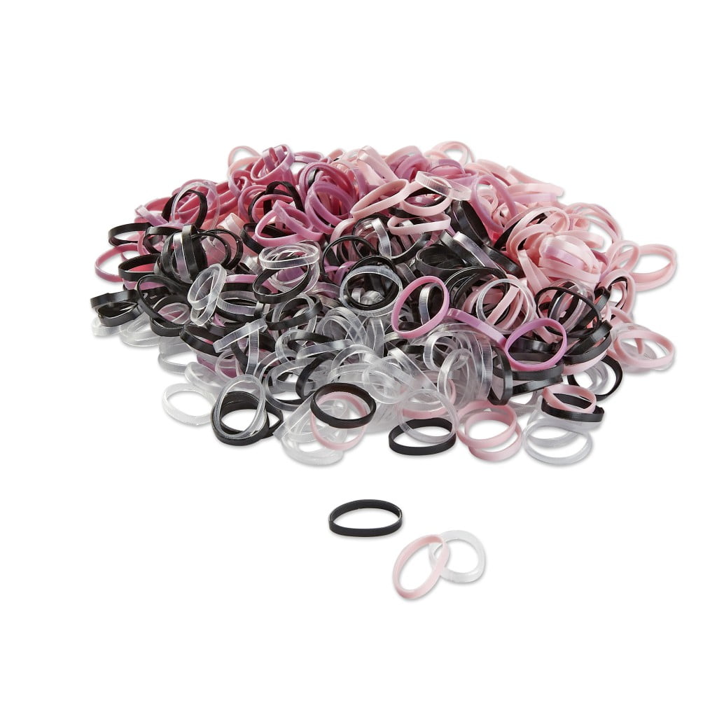 Elastic Polyband Ponytail Hair Ties, Multicolor, 450 Count