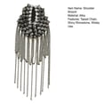 thumbnail image 7 of Hyasfey Tassel Epaulet Tassel Chain Rhinestone Clothing Accessories Ornamental Charming Decorate Shiny Temperament Shoulder Brooch Epaulette Women Accessory, 7 of 7