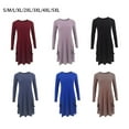 thumbnail image 3 of ZheElen Coton Femmes à la Mode S Polyvalent à Manches Longues Robes Courtes Déclaration de Mode Partout Aller Élégant Bleu Foncé 5XL, 3 of 6