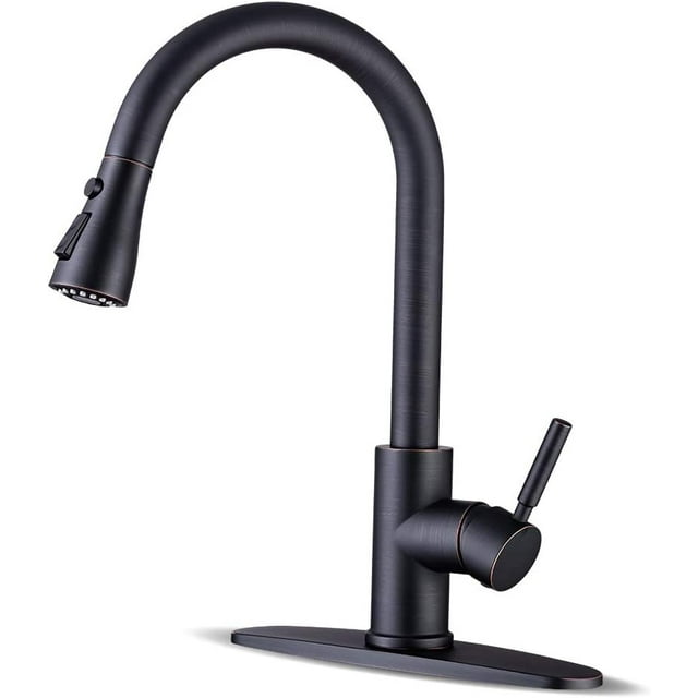 Single Handle High Arc Pull Out Kitchen Faucet,Single Level Stainless Steel Kitchen Sink Faucets with Pull Down Sprayer, Suitable for Laundry Rv Bar