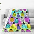thumbnail image 1 of Balery Graffiti Pineapples Manta de Felpa Suave y Acogedora – Cobija de Franela Aterciopelada para Cama, Lavable y Cálida para Sofá, Mascotas, Transpirable-80"x60", 1 of 7