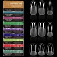 thumbnail image 5 of Yihuala 550PCS Almond Gel Nails Tips Pre Etched False Nails Clear Full Covers Soft Acrylic for Manicures, 5 of 20