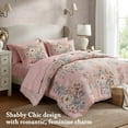 thumbnail image 3 of Regency Heights Queen Size Comforter Sets, Pink Vintage Floral Bed in a Bag Queen, 7 Pieces Bedding Comforter Set with Bed Sheets and Pillowcases, 3 of 11