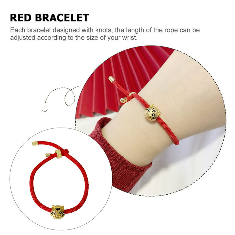 String Bracelet Red Rope Bracelet Tiger Knot Bracelet Cord Bracelet Red String, Adult Unisex, Size: 21.00, Grey Type