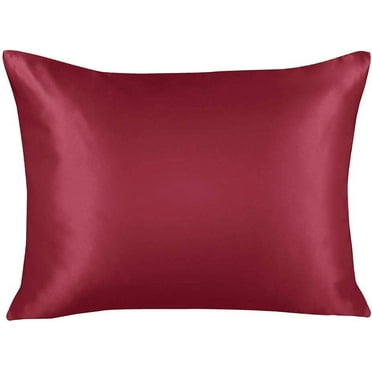 Luxury Satin Pillowcase for Hair and Skin King Satin Pillowcase with Zipper, Red (1 per Pack) - Blissford